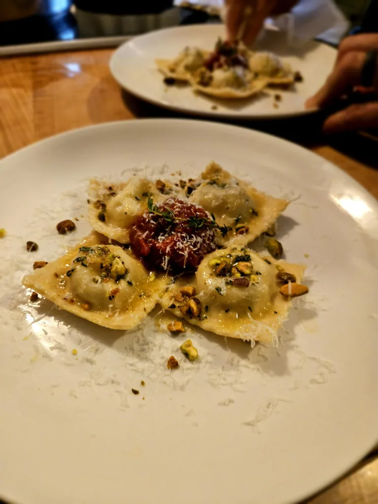 Handmade ravioli for the sweetheart dinner